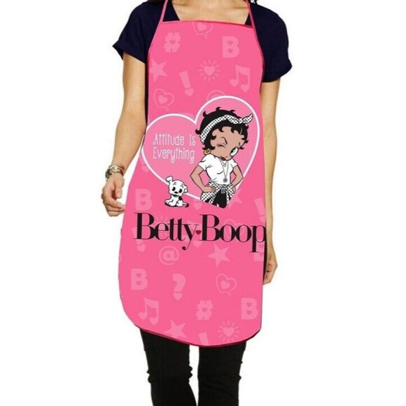 Betty Boop Other - New Sassy Betty Boop & Pudgy Attitude Pink Apron Kitchen Cooking Gift Oven Grill